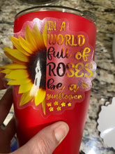 Load image into Gallery viewer, Sticker Be a Sunflower Clear Sticker Shows up on Dark Surfaces!