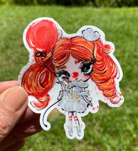 Load image into Gallery viewer, Sticker 24P Cute Girl Clown with Red Balloon