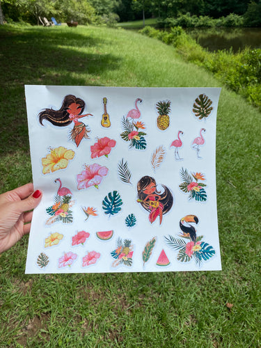 Sticker Sheet TROPICAL 12 x 12 Sheet