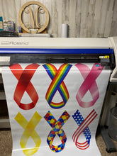Load image into Gallery viewer, Banner 2 foot Awareness Ribbon Outdoor Sign with Grommets Buy one or the entire set