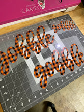 Load image into Gallery viewer, HTV Transfer Gobble in Orange &amp; Black Buffalo Plaid