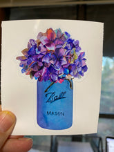 Load image into Gallery viewer, Sticker 37D Purple Flowers in a Mason Jar