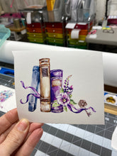 Load image into Gallery viewer, Waterslide Decal 13F Purple Books with Flowers