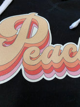 Load image into Gallery viewer, Hoodie Peachy Glitter Black V Neck Fleece