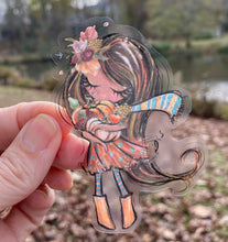 Load image into Gallery viewer, Sticker 3D Garden Dark Skin Girl with Straight Hair