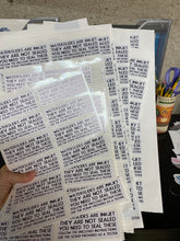 Load image into Gallery viewer, Waterslide Disclosure Stickers for your packaging