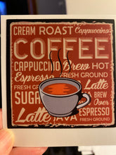 Load image into Gallery viewer, Sticker Set 48N Coffee Art Vintage 3 inch Set of 5 stickers