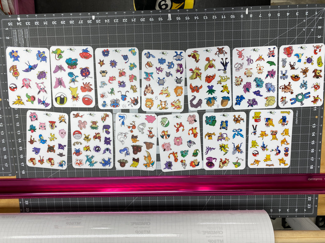 Sticker Sheet Set of 13 Sheets little planner stickers Pokemon