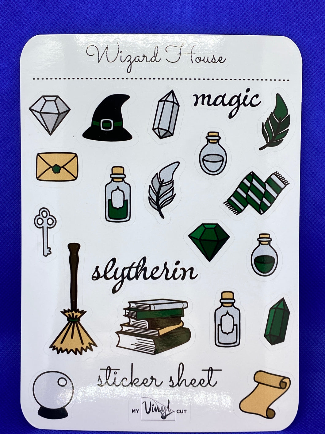 Sticker Sheet 29 Set of little planner stickers Green Magic Wizard House