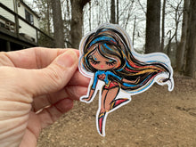Load image into Gallery viewer, Sticker | 66J | SUPER HERO GIRL | Waterproof Vinyl Sticker | White | Clear | Permanent | Removable | Window Cling | Glitter | Holographic