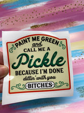 Load image into Gallery viewer, Sticker 9J Paint Me Green and Call Me a Pickle NSFW