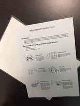 Load image into Gallery viewer, Waterslide Paper CLEAR or WHITE for use with your home desktop INKJET printer