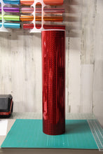 Load image into Gallery viewer, Red Bubbles Holographic Adhesive Vinyl Printable Roll or 12 x 12 inch sheets