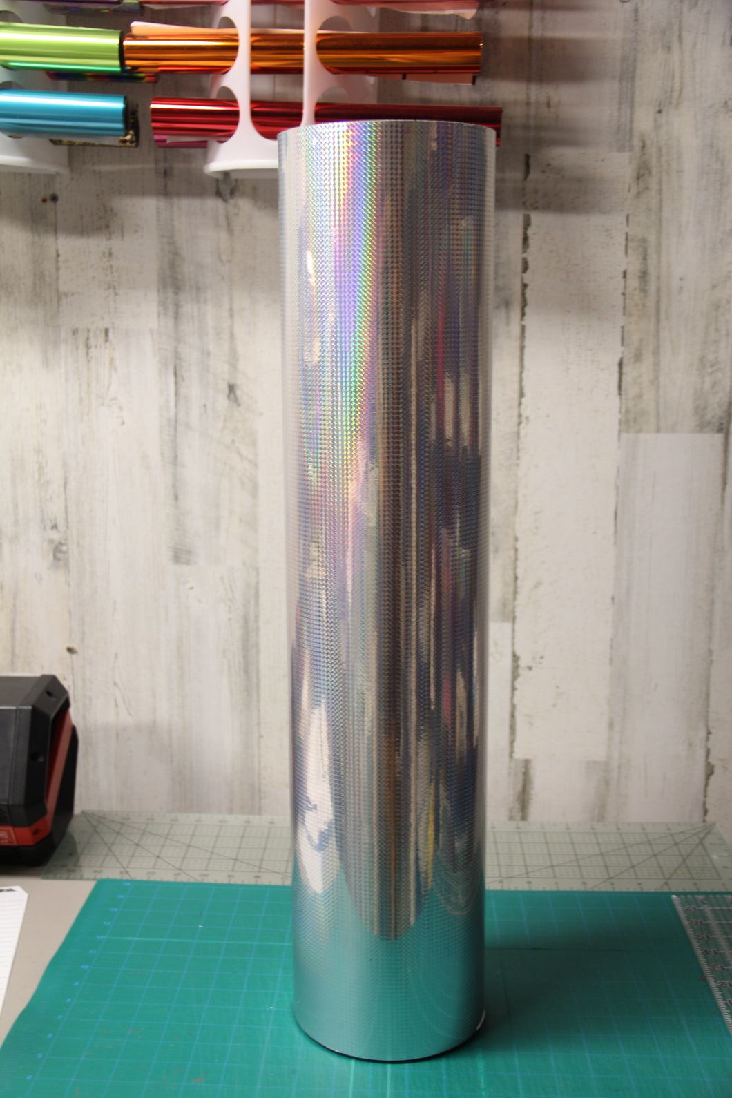 Silver Glitter Holographic Adhesive Vinyl Printable Roll or 12 x 12 inch sheets