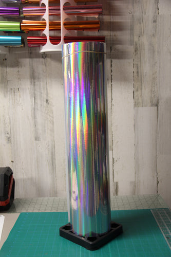 Silver Holographic Adhesive Vinyl Printable Roll or 12 x 12 inch sheets