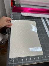 Load image into Gallery viewer, Holographic Stars Laminating Sheets 6 x 12, 8 x 11, 8 1/2 x 11, 12 x 12 inches for Cold Laminating Sticker Overlay