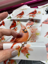 Load image into Gallery viewer, Sticker 38A Cardinal on Cherry Blossom Branch CLEARANCE