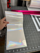 Load image into Gallery viewer, Holographic Oil Slick Laminating Sheets 6 x 12, 8 x 11, 8 1/2 x 11, 12 x 12 inches for Cold Laminating Sticker Overlay