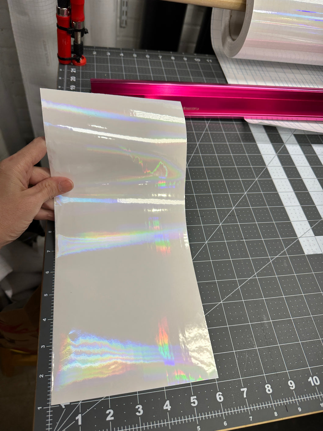Holographic Oil Slick Laminating Sheets 6 x 12, 8 x 11, 8 1/2 x 11, 12 x 12 inches for Cold Laminating Sticker Overlay