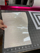 Load image into Gallery viewer, Holographic Holly Laminating Sheets 6 x 12, 8 x 11, 8 1/2 x 11, 12 x 12 inches for Cold Laminating Sticker Overlay
