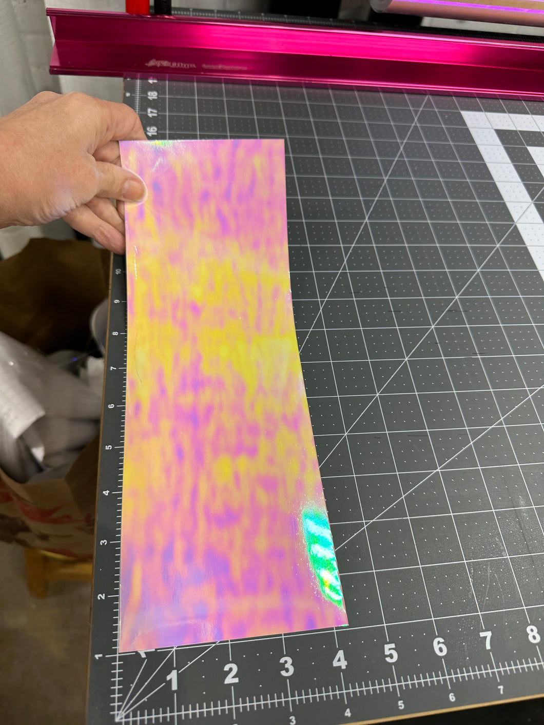 Holographic Pink Opal Laminating Sheets 4 x 12, 6 x 11, 8 1/2 x 11, 12 x 12 inches for Cold Laminating Sticker Overlay