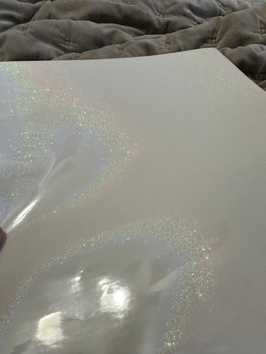 Holographic Fine Glitter Laminating Sheets 6 x 12, 8 x 11, 8 1/2 x 11, 12 x 12 inches for Cold Laminating Sticker Overlay