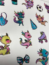 Load image into Gallery viewer, Sticker Sheet 37 Set of little planner stickers Cute Little Dragons