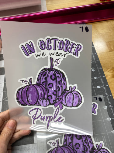 T Shirt Transfer HTV In October we Wear Purple