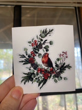 Load image into Gallery viewer, Sticker | 38K | Winter Bird | Waterproof Vinyl Sticker | White | Clear | Permanent | Removable | Window Cling | Glitter | Holographic