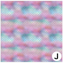 Load image into Gallery viewer, Printed Adhesive Vinyl SPARKLING MERMAID SCALES Patterned Vinyl 12 x 12 inch Sheet