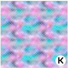 Load image into Gallery viewer, Printed Adhesive Vinyl SPARKLING MERMAID SCALES Patterned Vinyl 12 x 12 inch Sheet