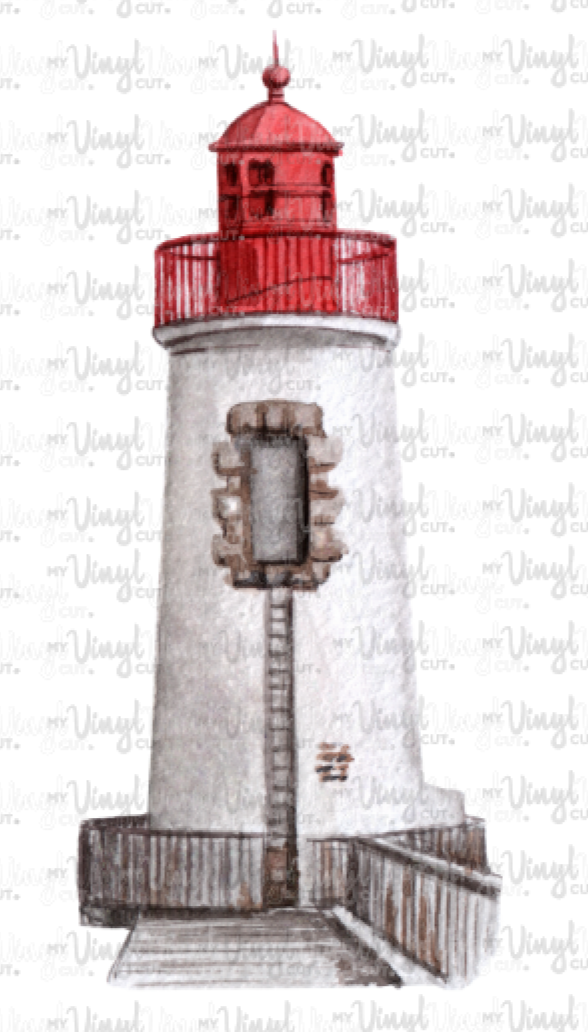 Waterslide Decal White Lighthouse