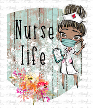 Load image into Gallery viewer, Waterslide Decal Nurse Life Blue background