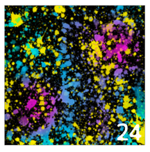 Load image into Gallery viewer, Printed Adhesive Vinyl NEON PAINT SPLATTER on Black Background