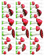 Load image into Gallery viewer, Waterslide Sheet ROW OF MUSHROOMS