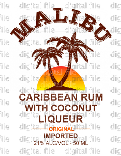 Malibu Rum Label Digital Download