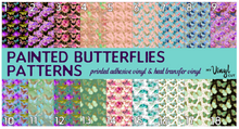 Load image into Gallery viewer, Printed Heat Transfer Vinyl HTV PAINTED BUTTERFLIES Pattern 12 x 12 inch sheet