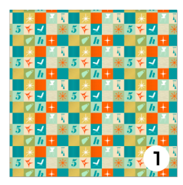 Printed Adhesive Vinyl MID CENTURY RETRO Patterns 12 x 12 inch sheet