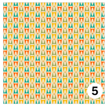 Load image into Gallery viewer, Printed Adhesive Vinyl MID CENTURY RETRO Patterns 12 x 12 inch sheet