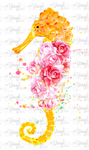 Load image into Gallery viewer, Waterslide Decal Pink &amp; Orange Seahorse