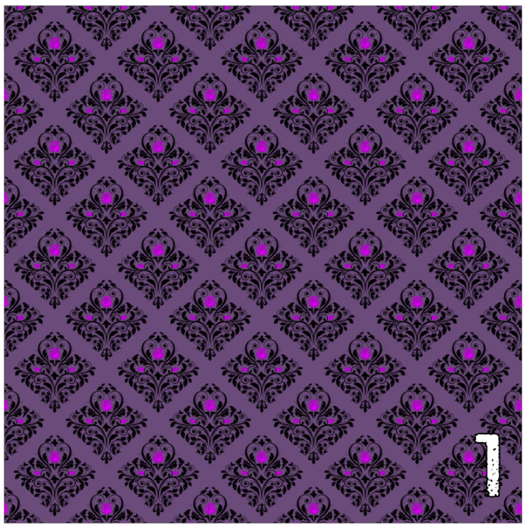 Printed Heat Transfer Vinyl HTV PURPLE GOTHIC Pattern Vinyl 12 x 12 inch sheets