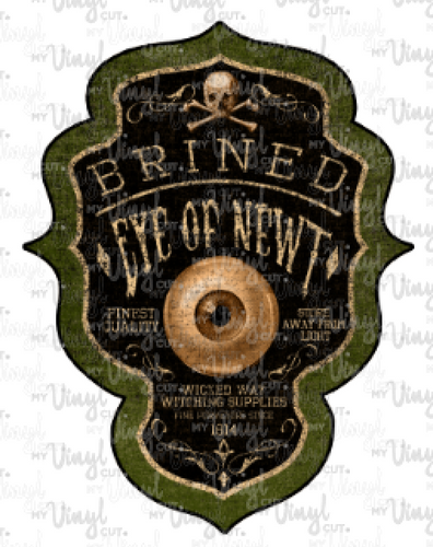 Waterslide Decal Apothecary Label Eye of Newt