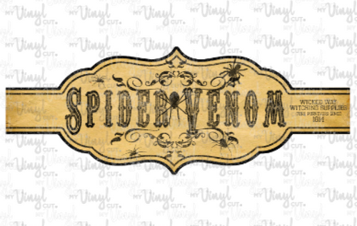 Waterslide Decal Apothecary Label Spider Venom