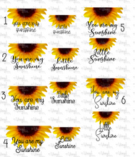 Load image into Gallery viewer, Waterslide Decal You are my Sunshine/Little Sunshine Choose one