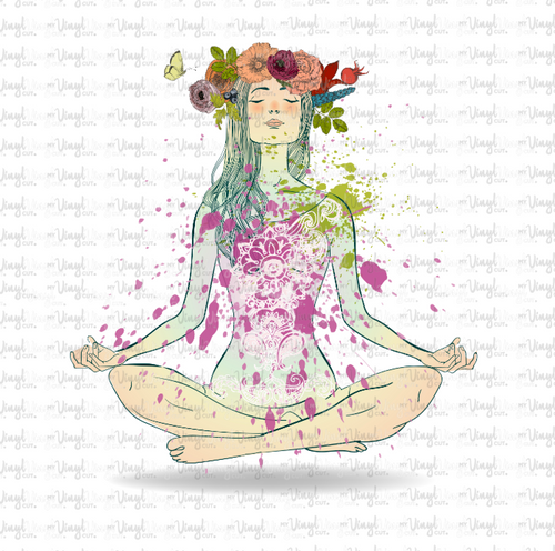 Waterslide Decal Yoga Pose Zen Lotus