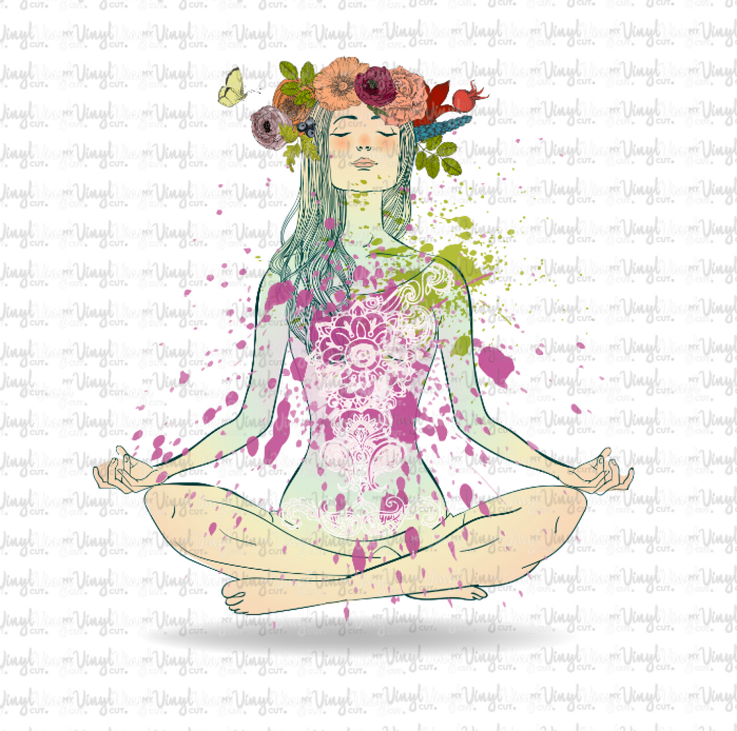 Waterslide Decal Yoga Pose Zen Lotus