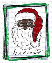 Load image into Gallery viewer, Waterslide Decal African American Santa Believe Red Hat