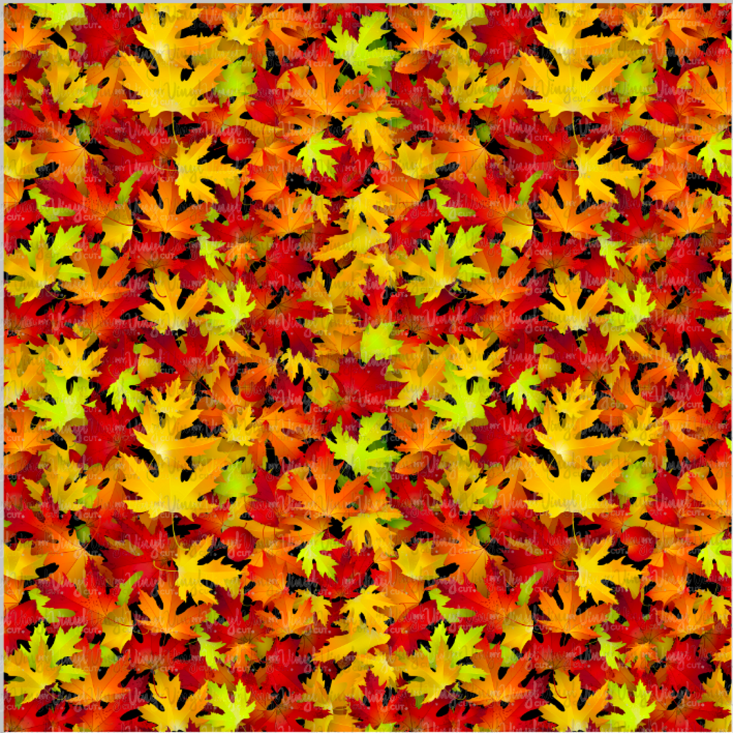 Printed HTV AUTUMN LEAVES Patterned Heat Transfer Vinyl 12 x 12 sheet
