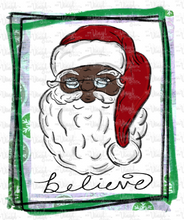 Load image into Gallery viewer, Sublimation Transfer African American Santa Red Hat