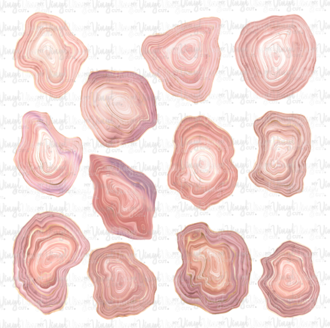Waterslide Sheet Watercolor Rose Gold Agate 12 x 12 inch sheet
